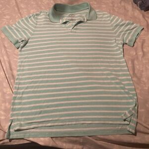 St. John's Bay Light Green Polo with White Stripes